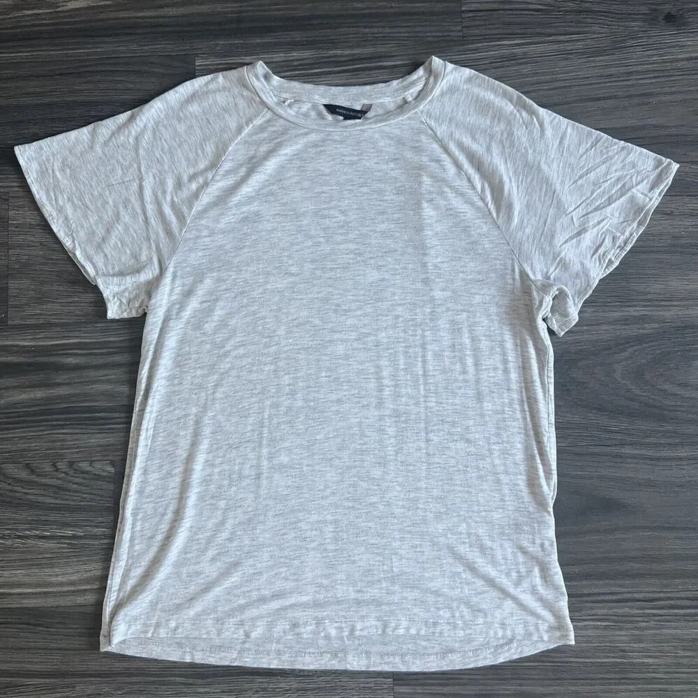 Banana Republic Luxe Flutter Sleeve Shirt Gray Size Medium
